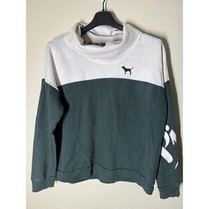 Women's Size L Sweatshirt Pink Green and White Big Logo‎ Victoria's Secret